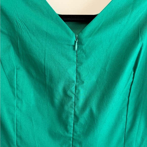 Emerald Green Fit & Flare Dress 3/4 Sleeve Midi Dress Size 6 - Picture 4 of 6